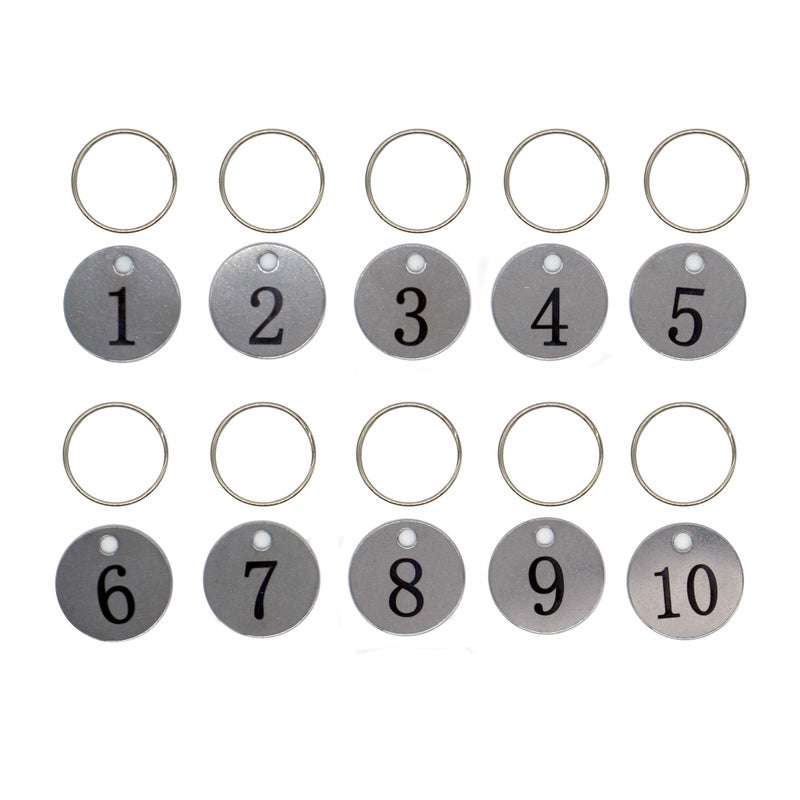 StayMax Stainless Steel Number Tags Key Tags with Key Rings (1-25) - Image 1